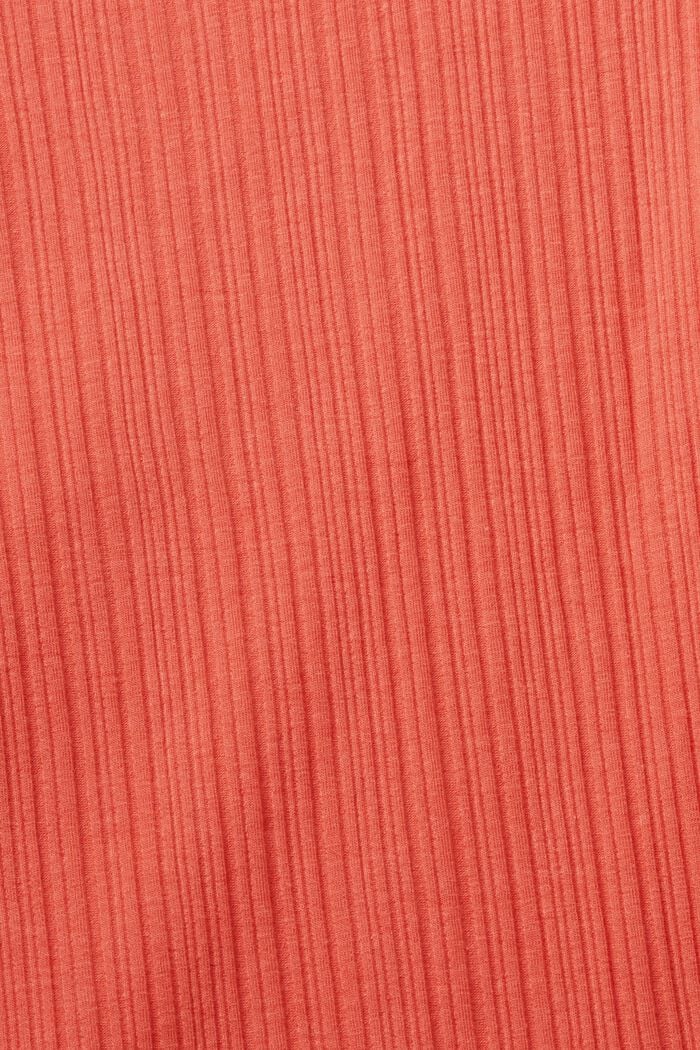 Ribbed long sleeve top, CORAL RED, detail image number 5