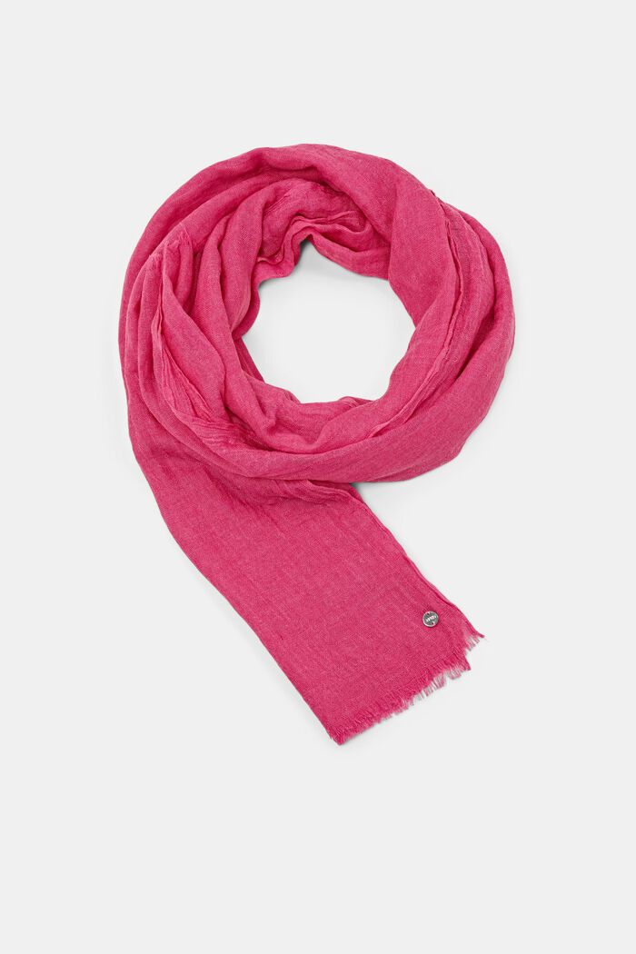 Scarf with crinkle effect, PINK FUCHSIA, detail image number 0