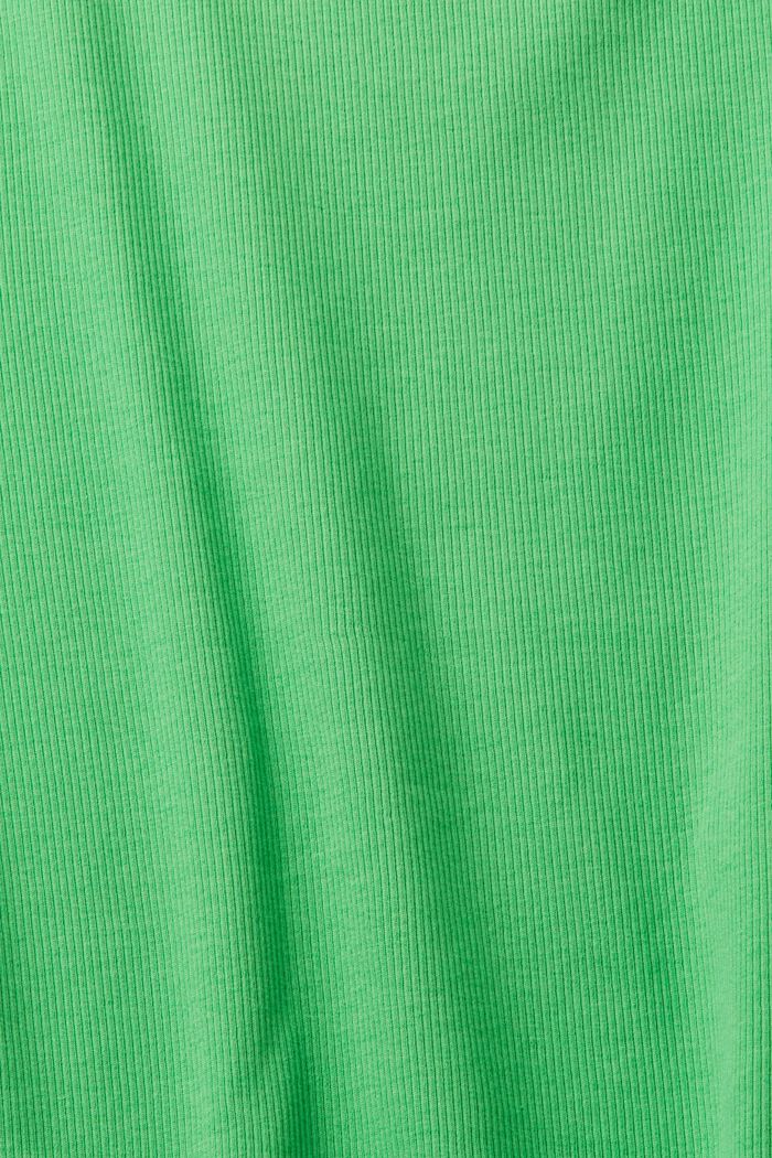 Ribbed tank top with embroidered logo, GREEN, detail image number 5