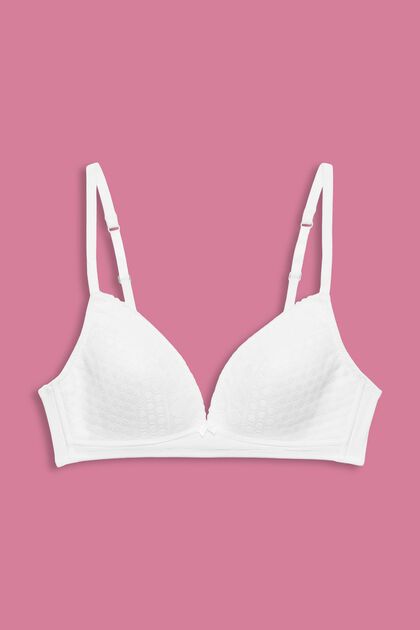 Recycled: padded bra with lace