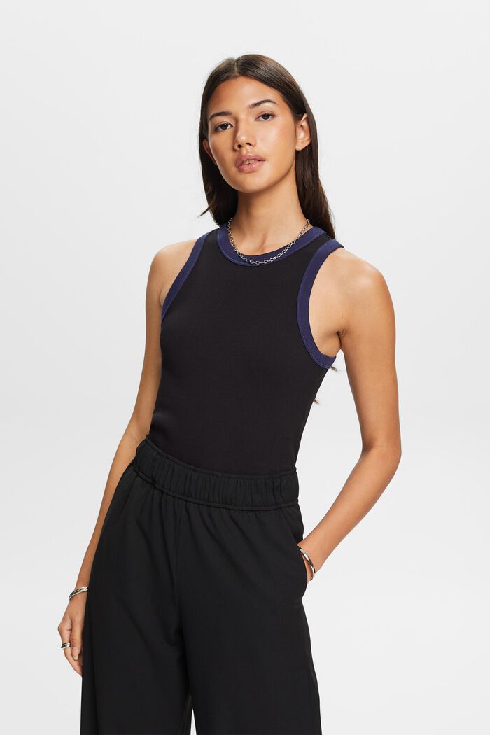 ESPRIT - Ribbed jersey tank top, stretch cotton at our online shop