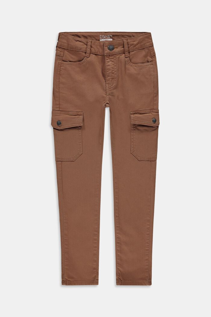 Cotton cargo trousers with an adjustable waistband
