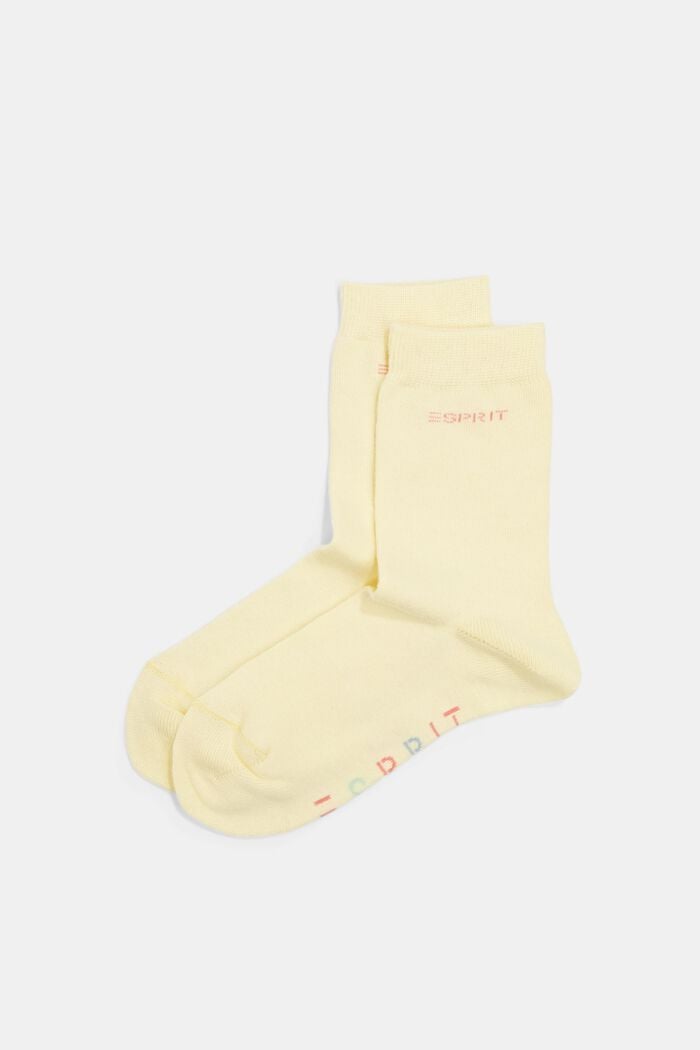 Double pack of blended organic cotton socks with logo