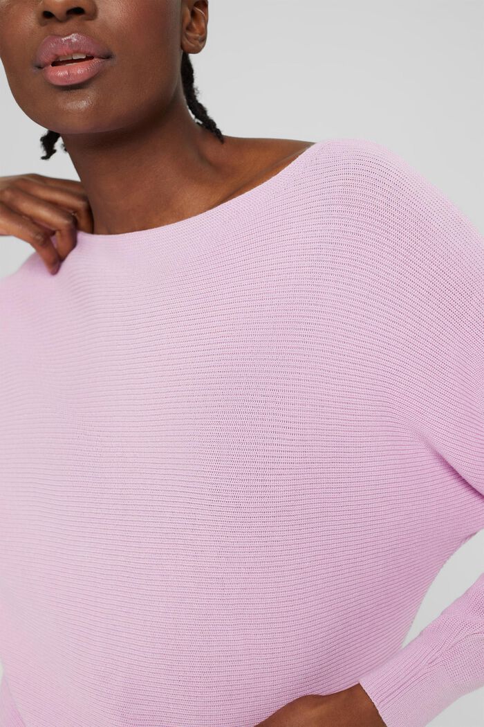 Bateau neck jumper made of organic cotton/TENCEL™, LILAC, detail image number 2