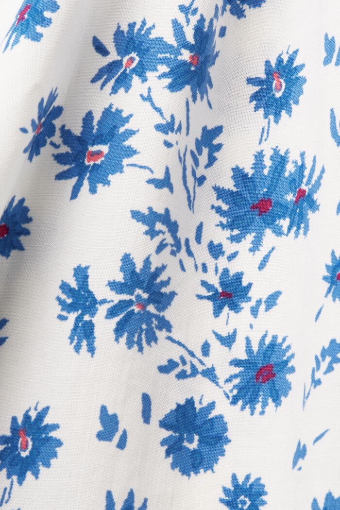 Printed blouse with elastic collar, OFF WHITE, detail image number 6