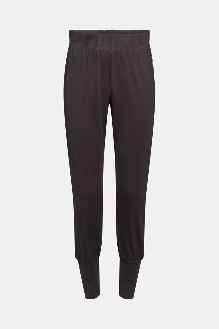 Made of recycled material: functional jersey trousers, DARK GREY, overview