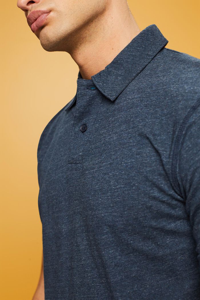 Cotton Jersey Polo Shirt, NAVY, detail image number 2