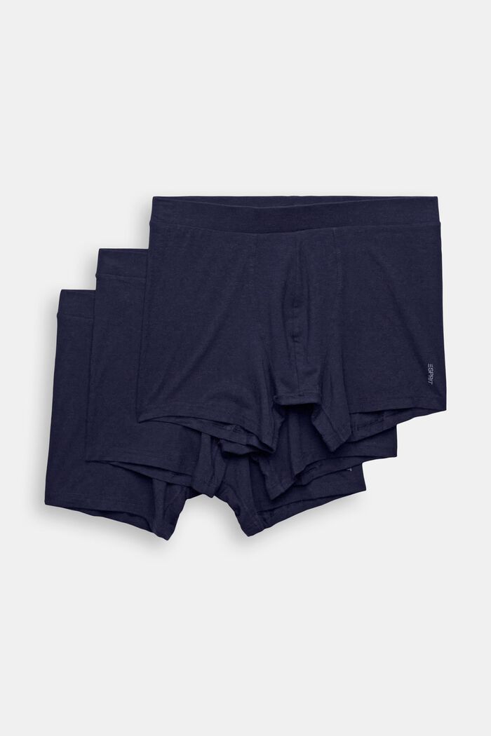 Multi-pack long cotton blend stretch men's shorts, NAVY, detail image number 1