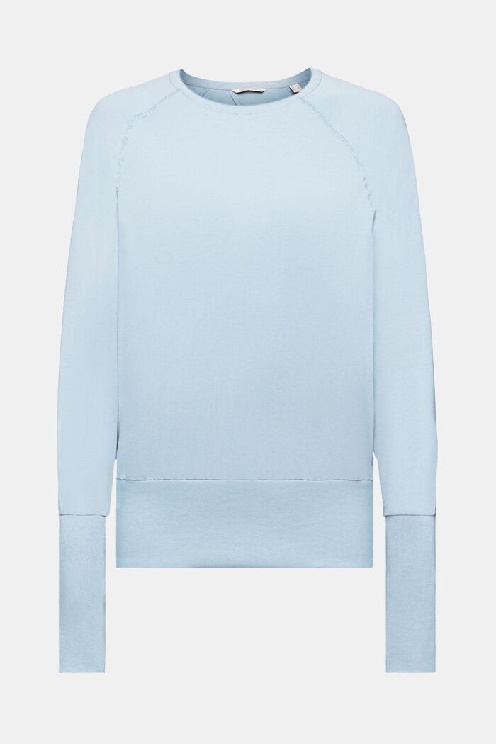 Long sleeve top with thumb holes, PASTEL BLUE, detail image number 8