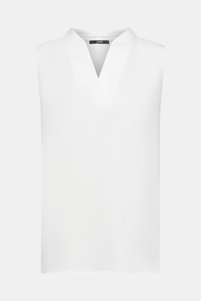Sleeveless V-neck blouse, OFF WHITE, detail image number 6