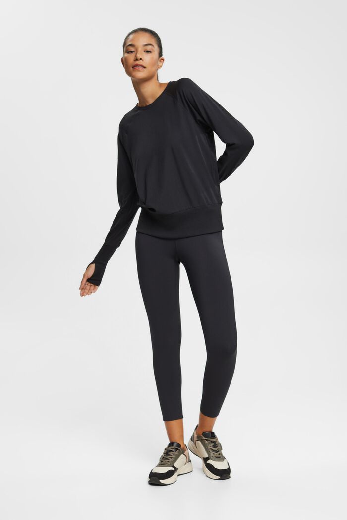 Long sleeve top with thumb holes, BLACK, detail image number 0