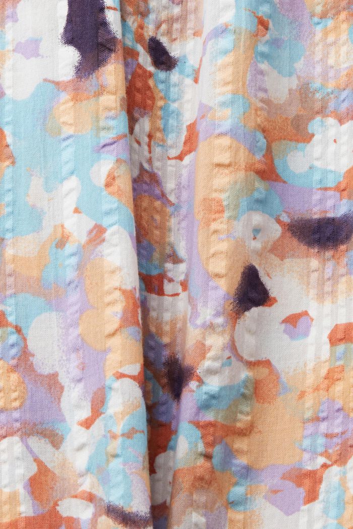 Patterne cotton blouse, PURPLE, detail image number 6