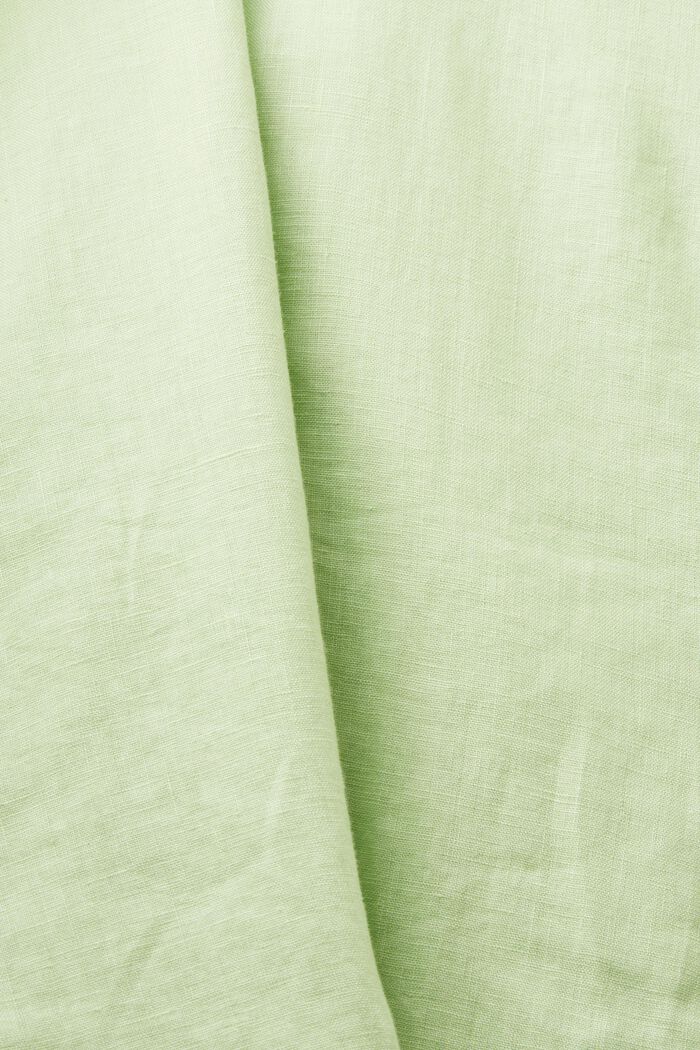 Linen Single-Breasted Blazer, LIGHT GREEN, detail image number 4