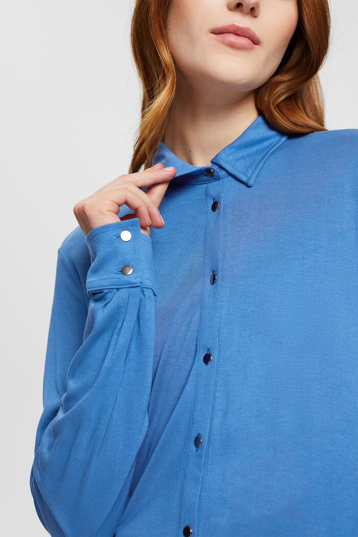 Jersey blouse, LENZING™ ECOVERO™, BLUE, detail image number 0
