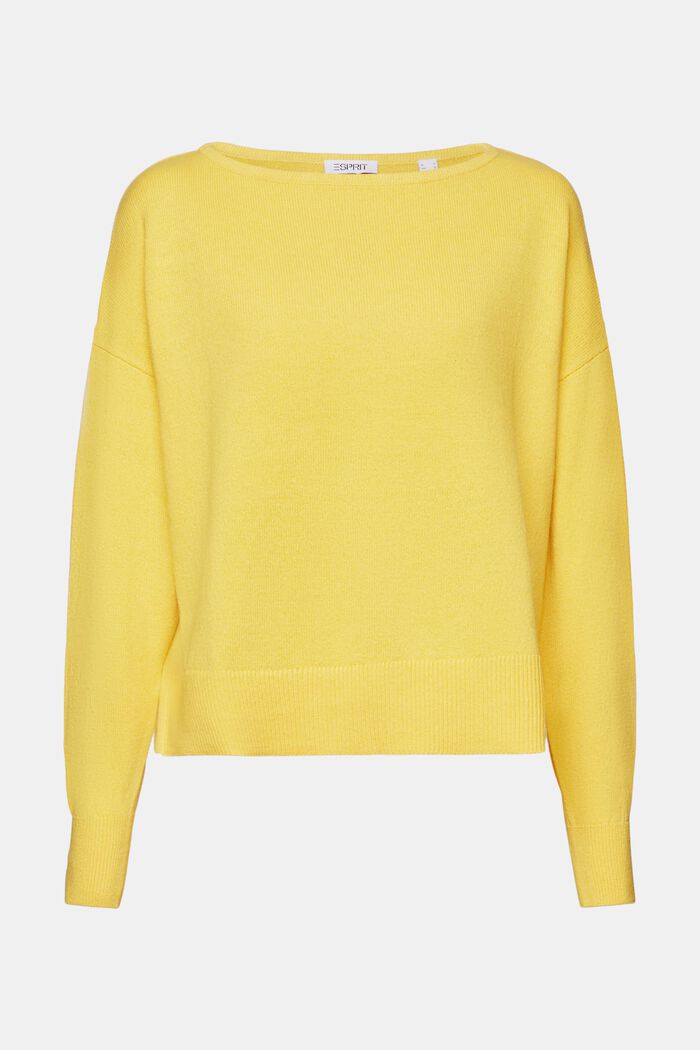 Cotton-Linen Sweater, SUNFLOWER YELLOW, detail image number 5