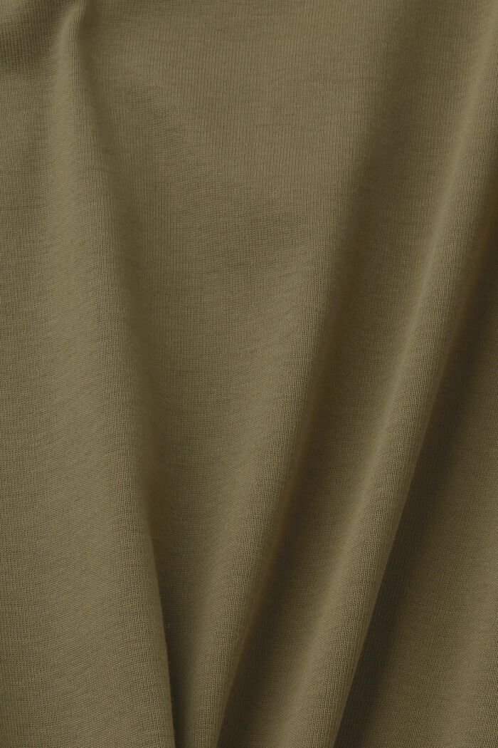 Long-sleeved cotton top, DARK KHAKI, detail image number 5