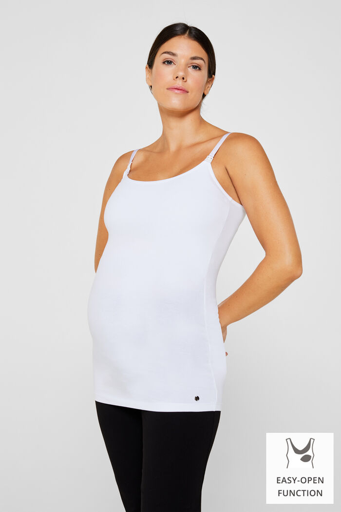 Stretchy nursing top, WHITE, overview