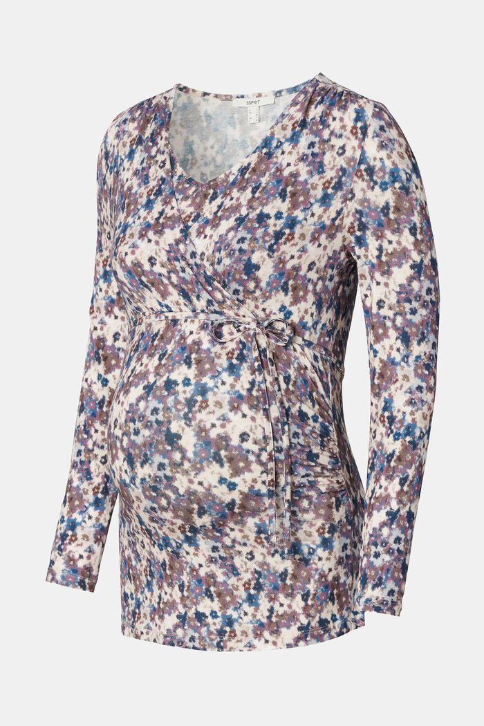 Patterned long-sleeved top, LENZING™ ECOVERO™