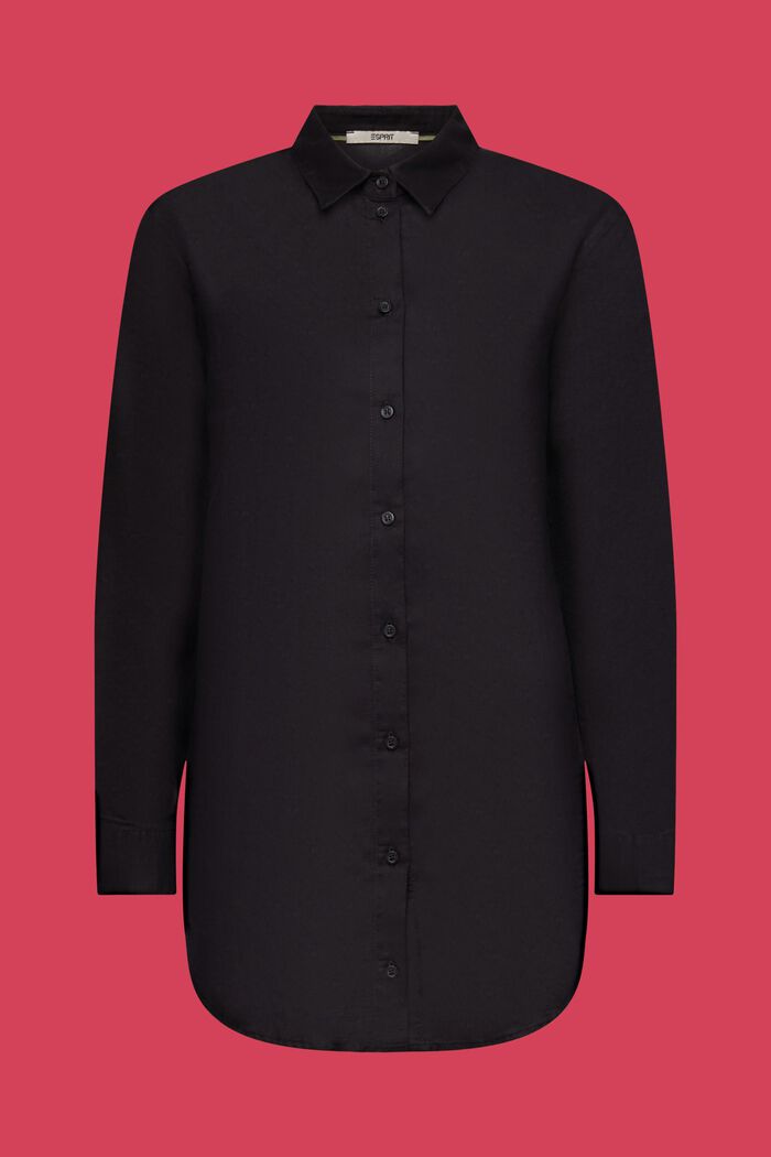 Linen-Cotton Shirt, BLACK, detail image number 6