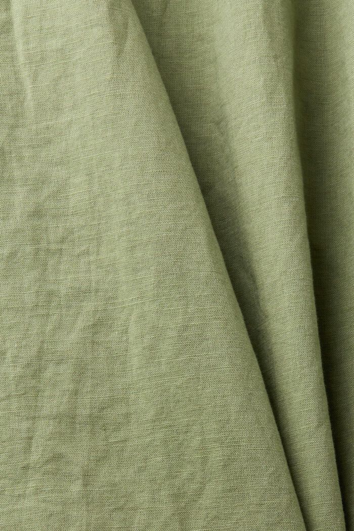 Sleeveless linen blend blouse, LIGHT KHAKI, detail image number 5