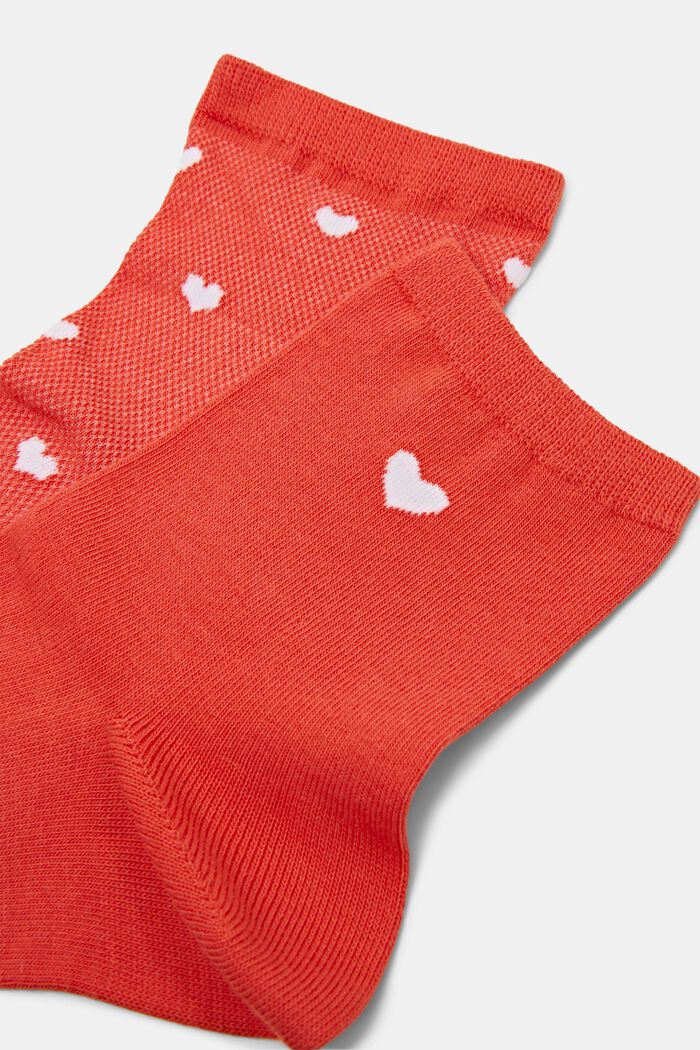 2-Pack Heart Socks, ORANGE, detail image number 2