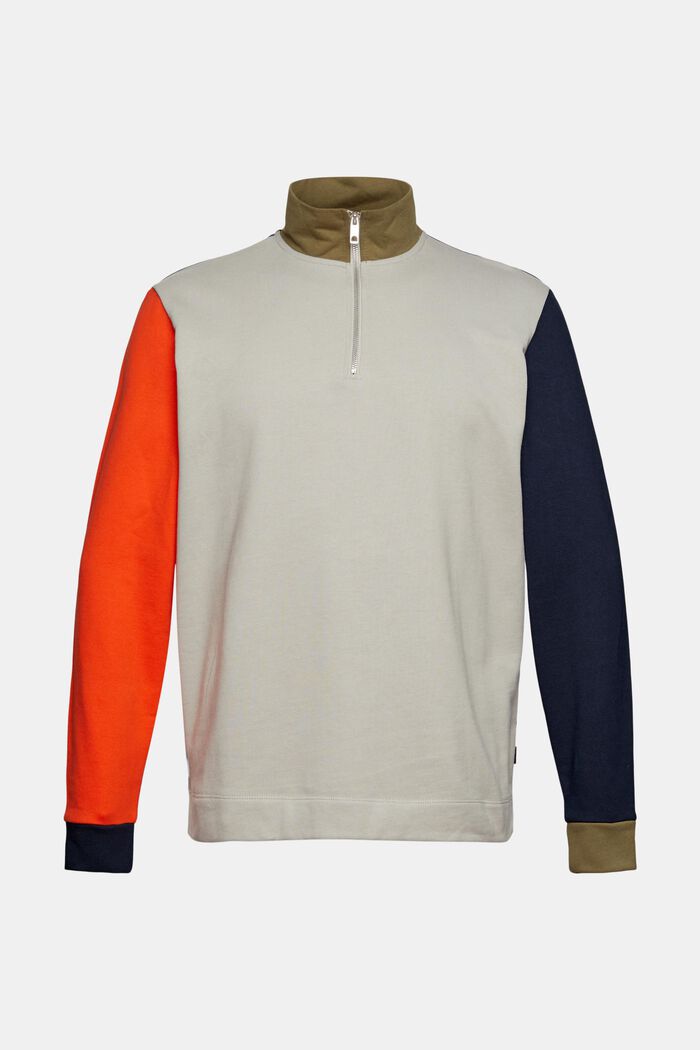 Colour block sweatshirt with a zip-up collar