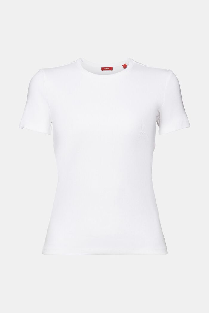 Cotton-Jersey Crewneck T-Shirt, WHITE, detail image number 8