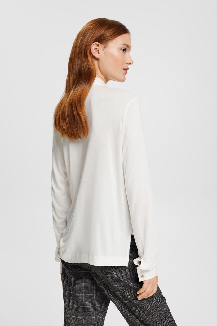 Buttoned long-sleeved top, LENZING™ ECOVERO™, OFF WHITE, detail image number 4