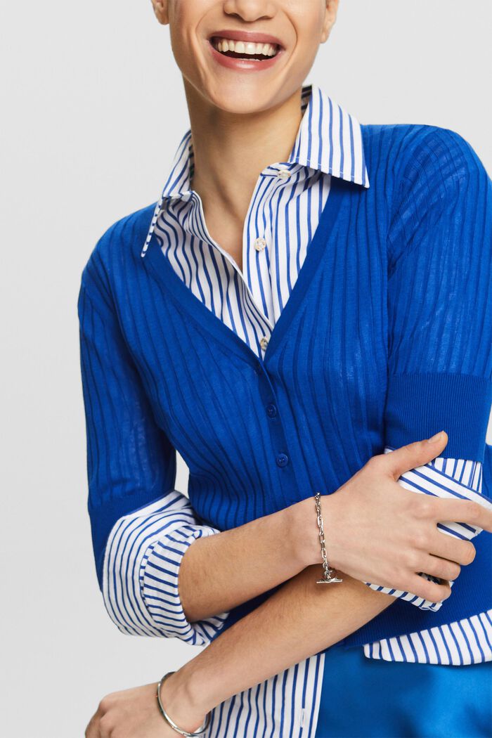 Button-Front Knit Top, BRIGHT BLUE, detail image number 2