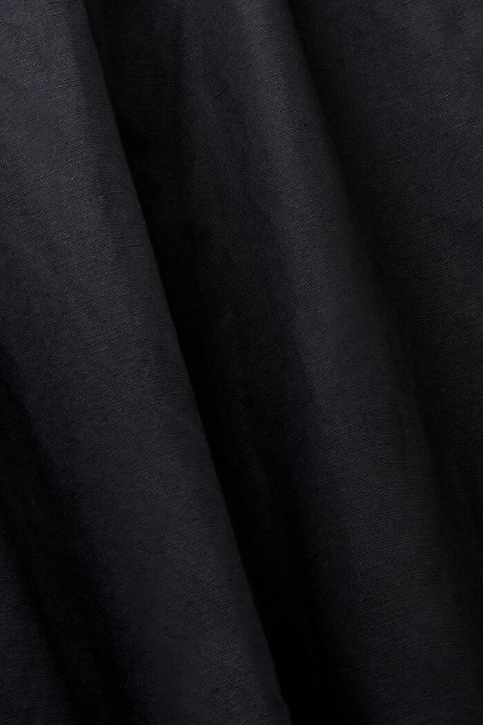 Cotton-Linen Pants, BLACK, detail image number 6