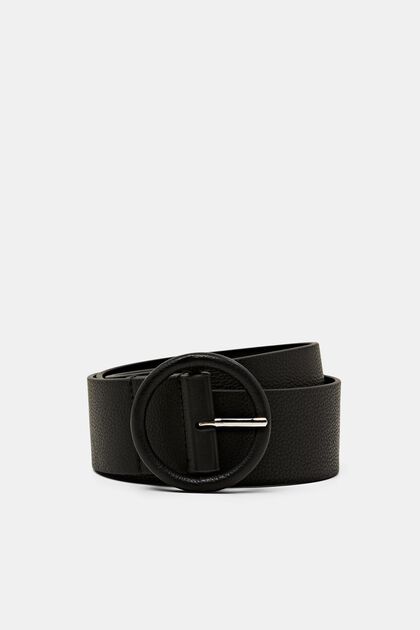 Wide leather waist belt