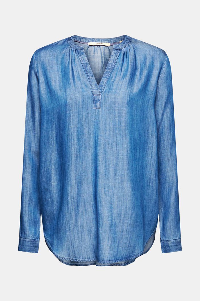 Denim-look blouse, BLUE MEDIUM WASHED, detail image number 6