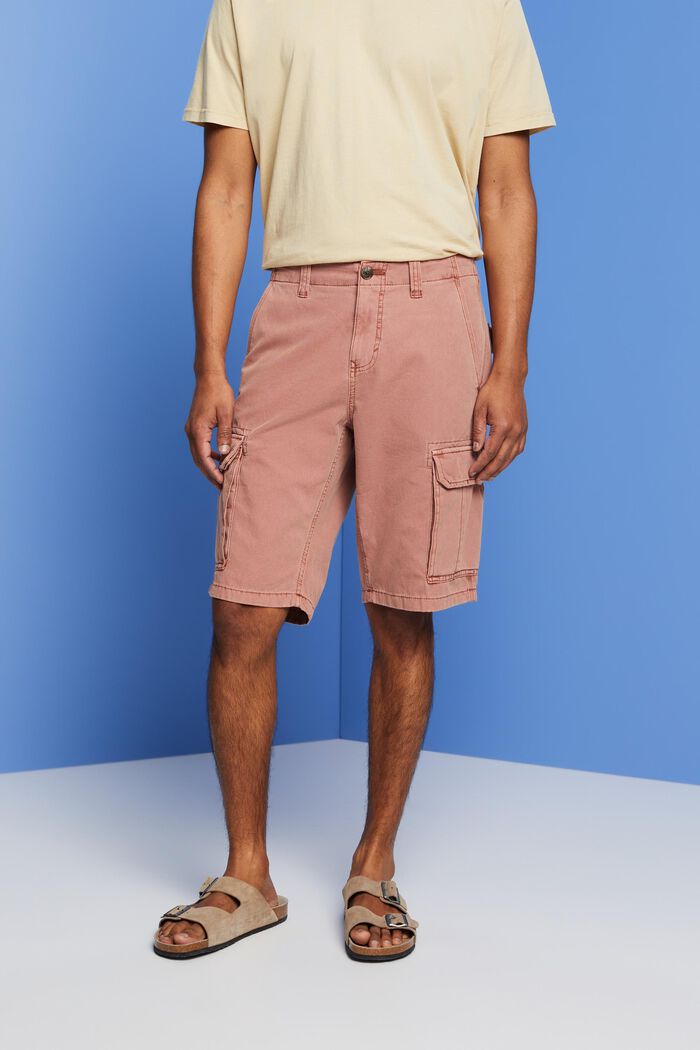 Cargo shorts, 100% cotton, DARK OLD PINK, detail image number 0