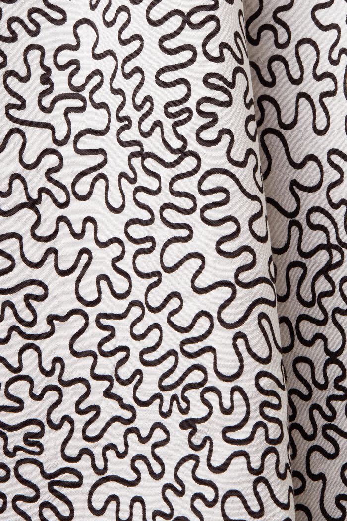 Printed Crêpe V-Neck Blouse, OFF WHITE, detail image number 5