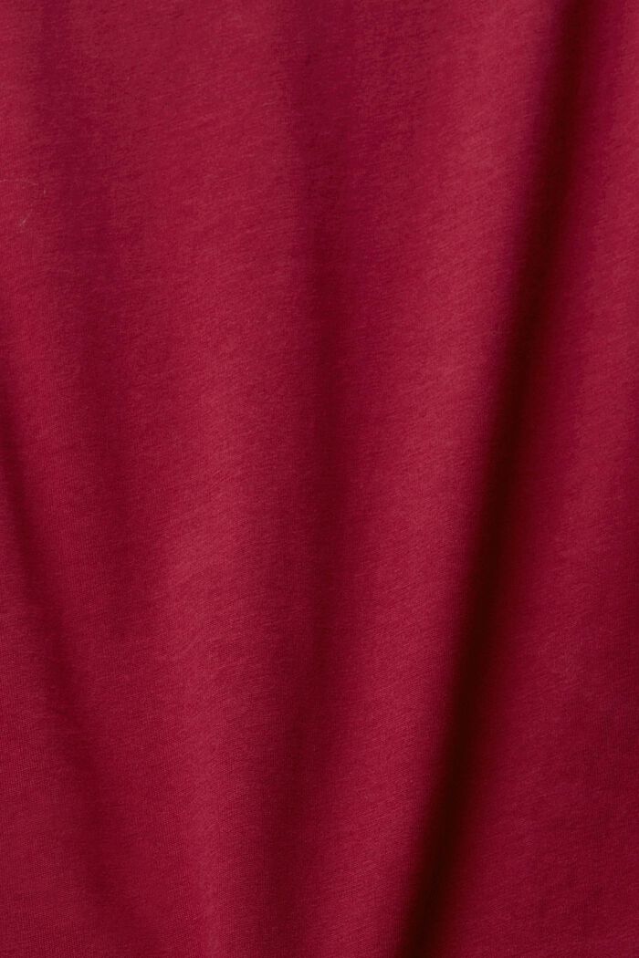 Long sleeved boat neck top, CHERRY RED, detail image number 4