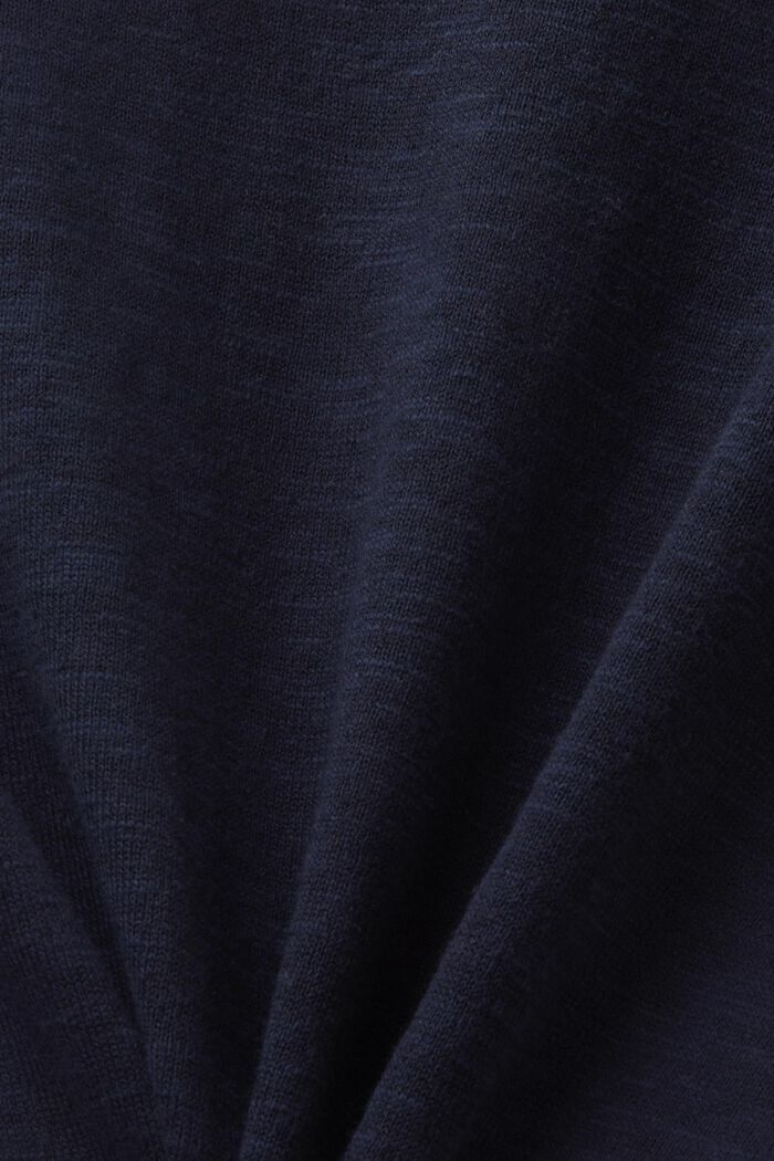 Cotton Linen Breton Stripe Cardigan, NAVY, detail image number 4