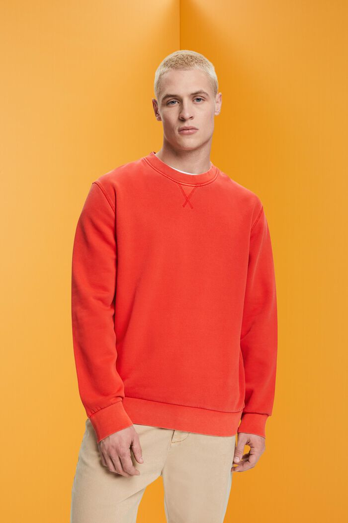 Plain regular fit sweatshirt, RED, detail image number 0