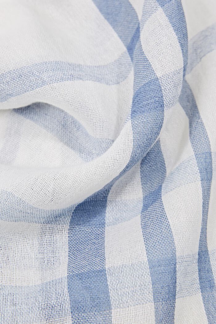 Check scarf in a wool blend, LIGHT BLUE LAVENDER, detail image number 2