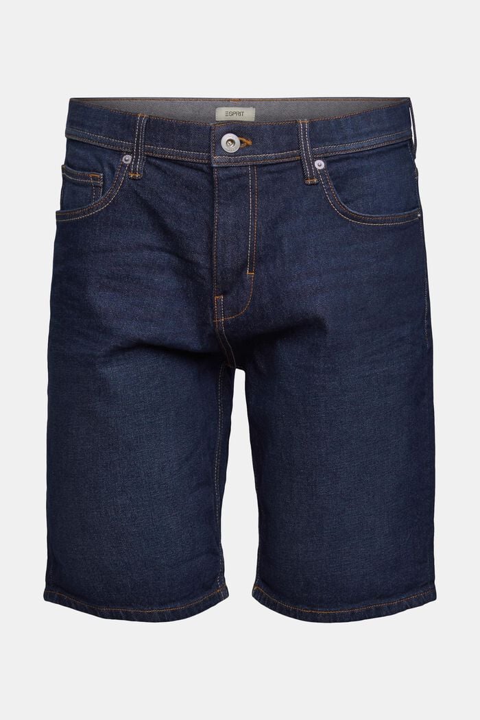 Denim shorts in cotton, BLUE DARK WASHED, detail image number 2
