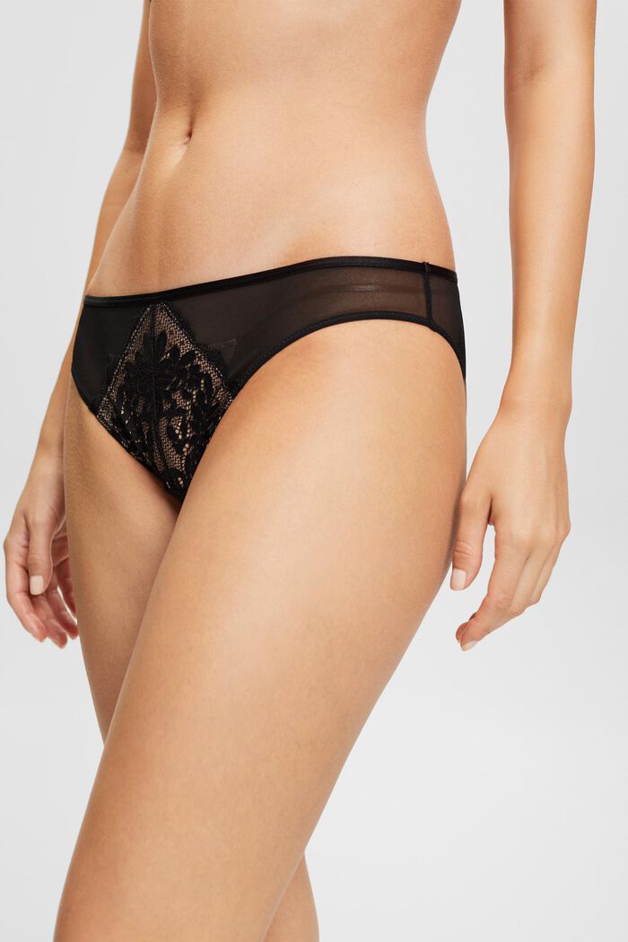 Hipster briefs with lace, BLACK, detail image number 0