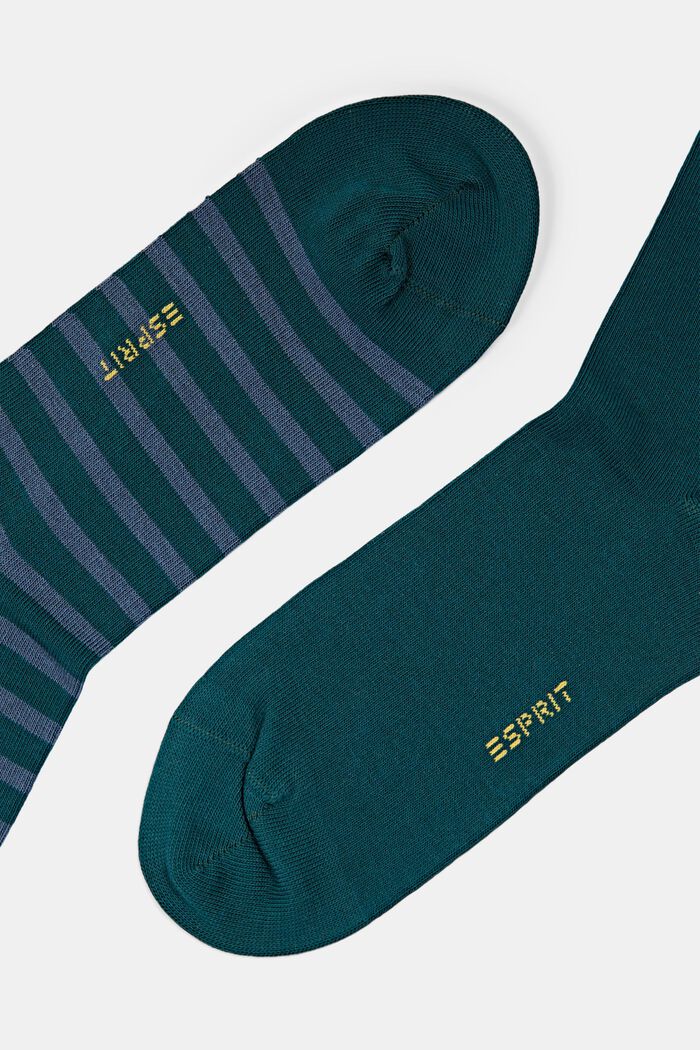 2-pack of socks, organic cotton, PETROL, detail image number 1