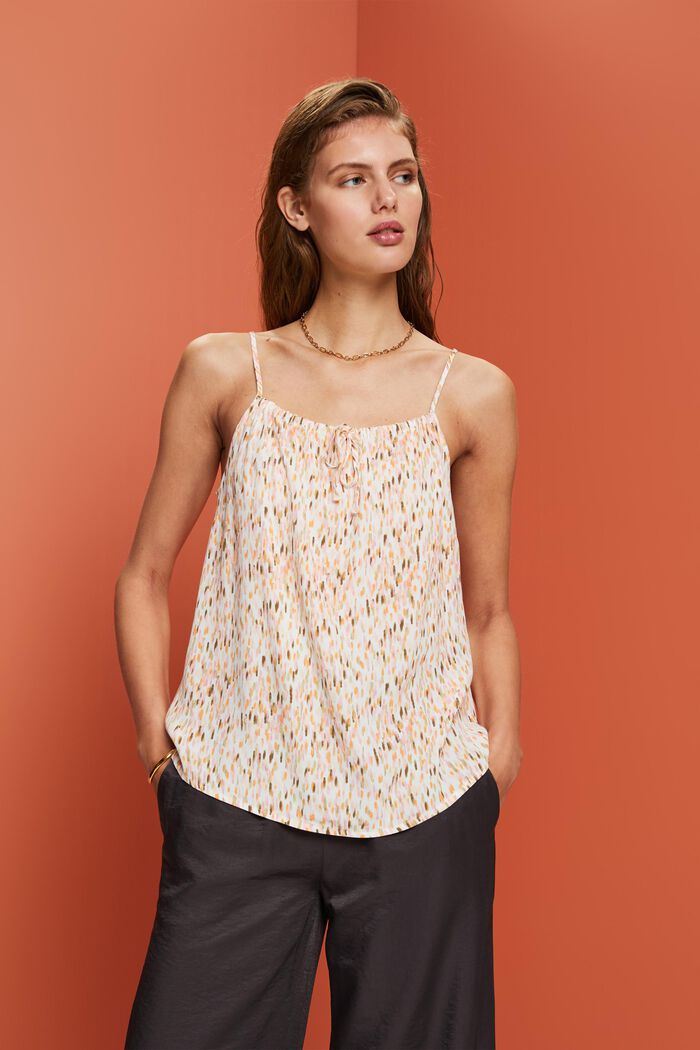 Strappy top with all-over print, PEACH, detail image number 0