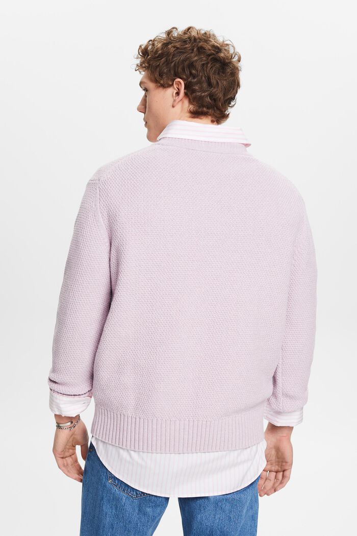 Cotton V-Neck Sweater, LILAC, detail image number 3