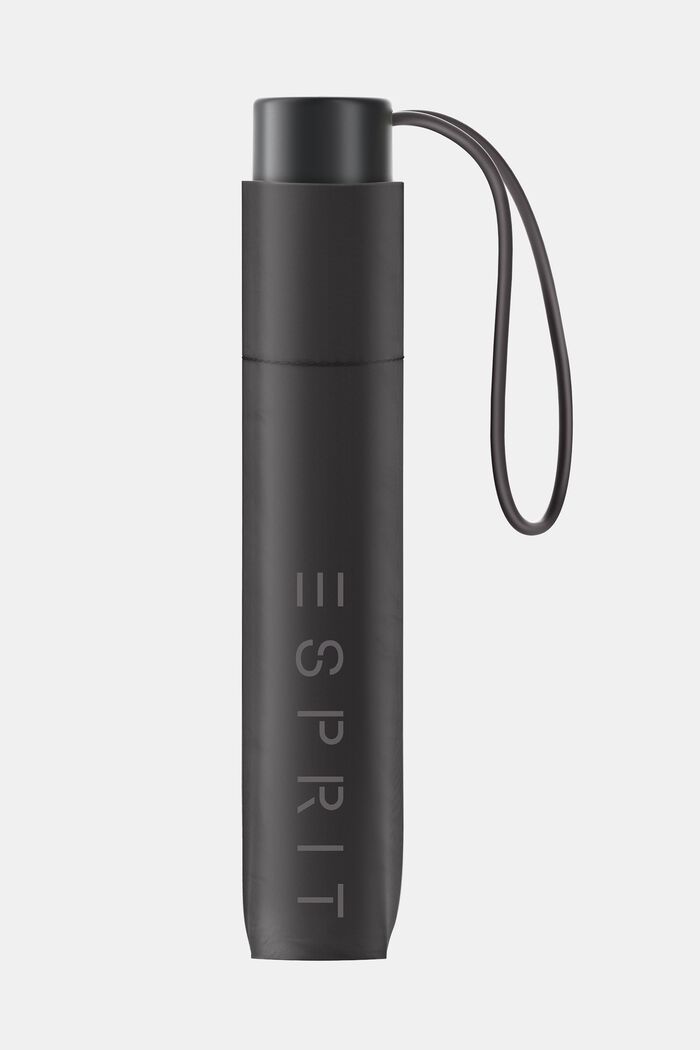 ESPRIT - Pocket umbrella in black with logo print at our online shop