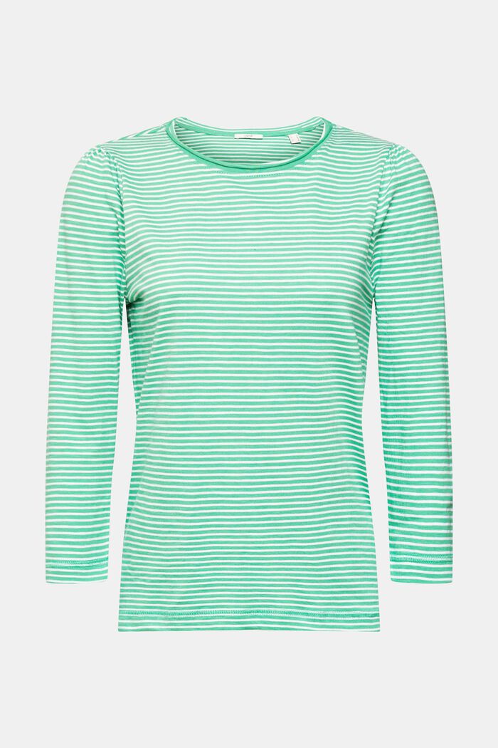 Long sleeve top with a striped pattern, GREEN, detail image number 2