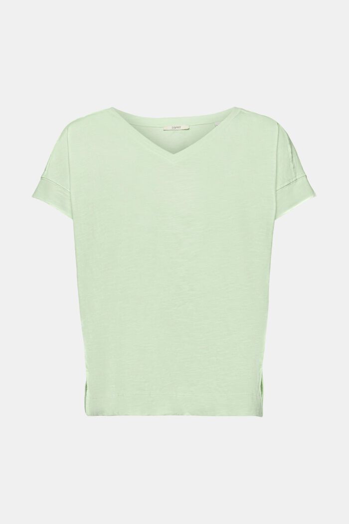 V-neck cotton t-shirt, CITRUS GREEN, detail image number 5