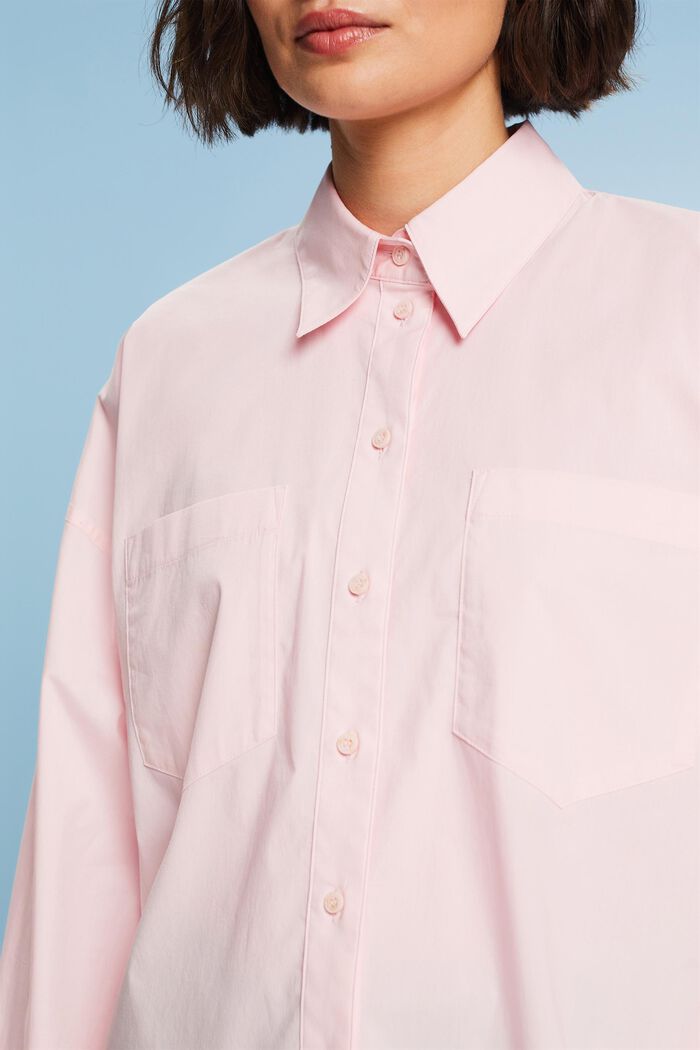 Cotton-Poplin Button-Up Shirt, PASTEL PINK, detail image number 2