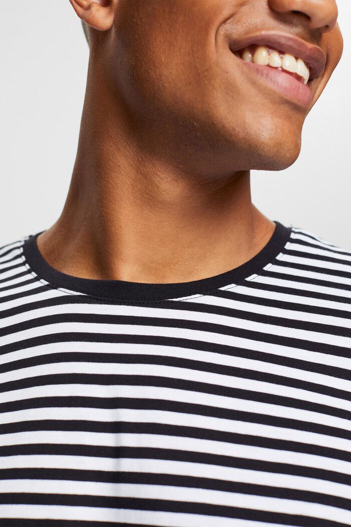 Long sleeve top with a striped pattern, BLACK, detail image number 2