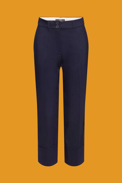 Cropped twill trousers