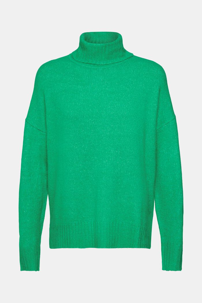 Knitted roll neck sweater, LIGHT GREEN, detail image number 2